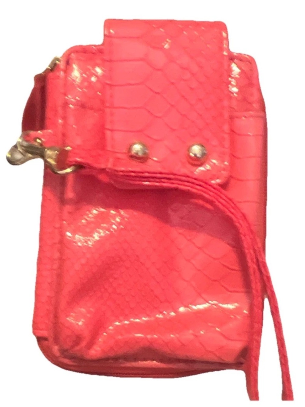 Bright Pink Snake-Embossed Mini Crossbody Pouch